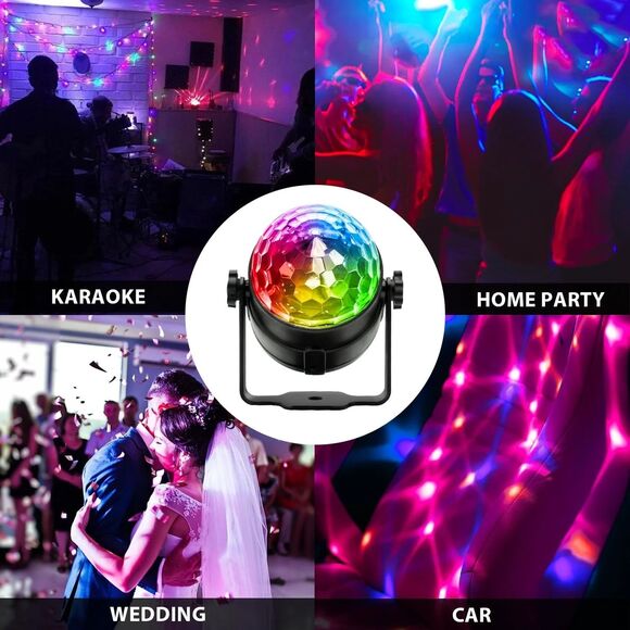 Disco Ball Strobe Lights Party Scene w Remote Control Brand New! LED Multi-modes - Picture 1 of 4